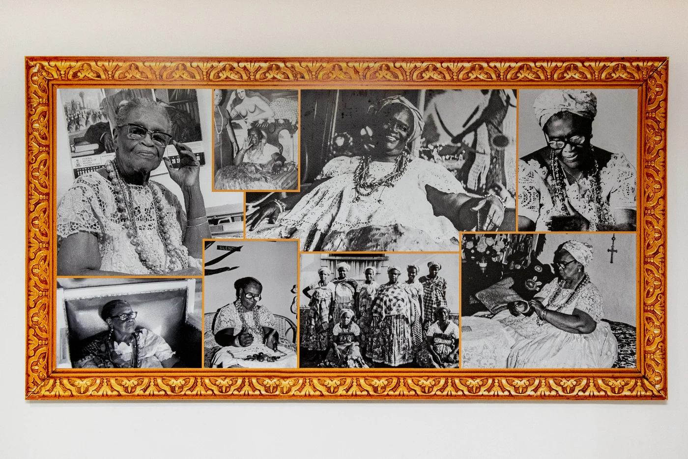 Painel com fotografias diversas de Mãe Menininha do Gantois (imagens cedidas)